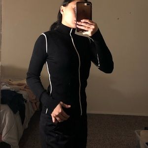 Black and white turtleneck